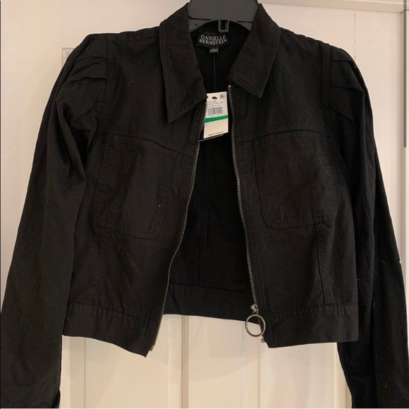 Danielle Bernstein - Macys Jackets & Blazers - 3/$12 NWT Fitted Blk Stretchy Jacket W/ Ring Zip S